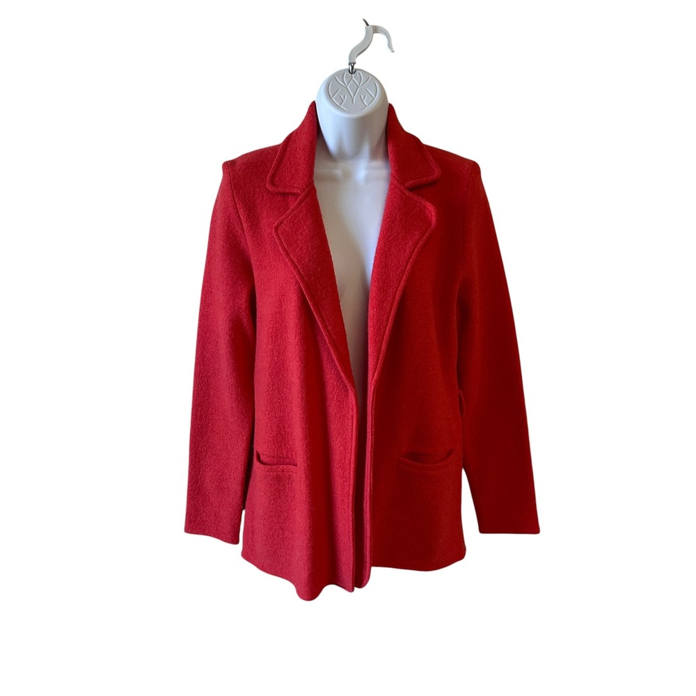 Anthropologie Sparrow Celeste Wool Sweater Blazer Womens XS Red/Orange - Picture 2 of 11